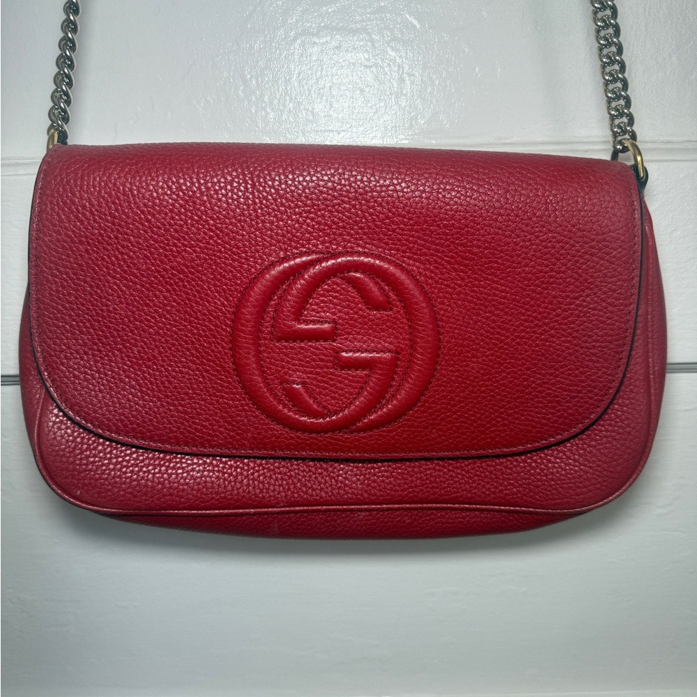 Gucci Vibrant Red Leather Crossbody Bag